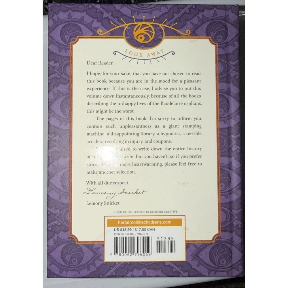 A Series of Unfortunate Events by Lemony Snicket 1-4 Hardcover Books